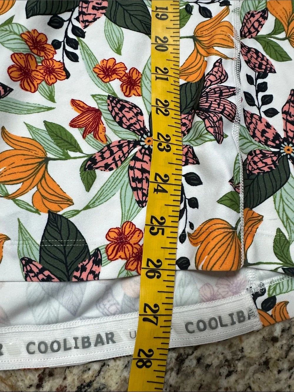 Coolibar Hightide Short Sleeve Swim Shirt Apricot Crush Floral Paradise Mens S